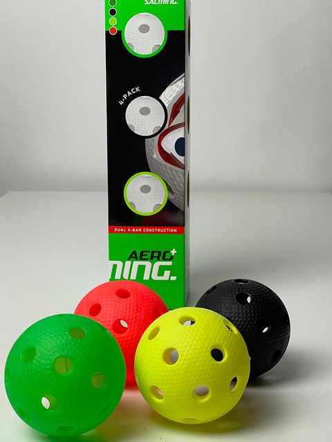 Salming Floorball Ball AERO Plus (4-pack) - Mix Colour