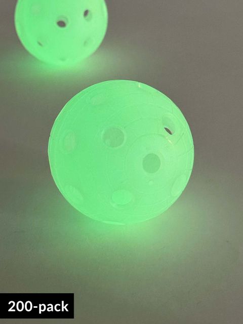 Unihoc Innebandyboll CRATER glowing in the dark (200-pack) Glowing White