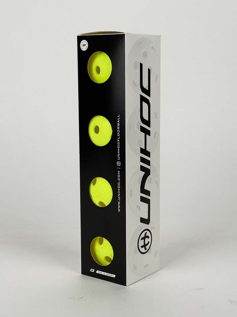 Unihoc Innebandyboll DYNAMIC (4-pack) Bright Yellow