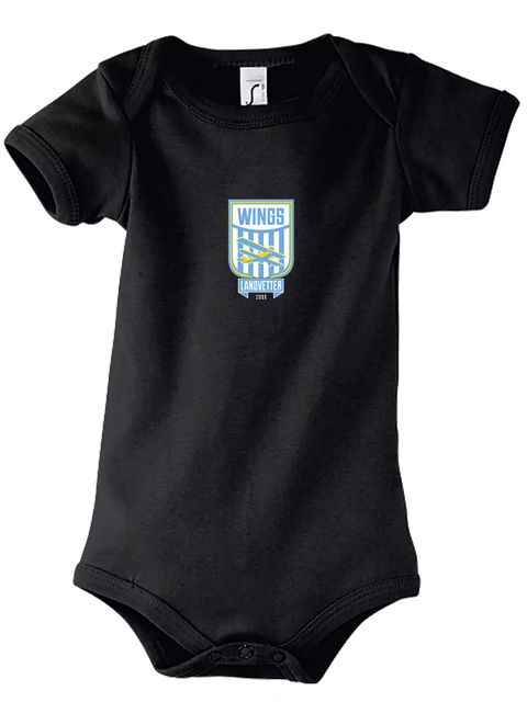 Baby Bodysuit, Black (Landvetter Wings)