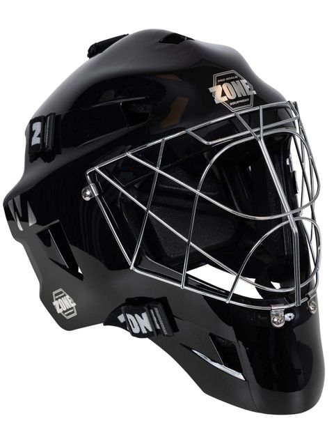 Zone Goalie Mask UPGRADE PRO (Cat-Eye Cage) Black-Silver