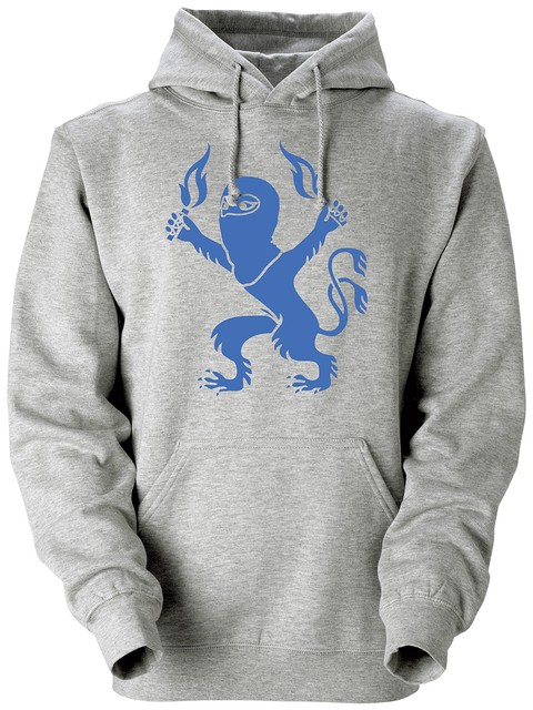 Hoodtröja, Grå - Pyro-Lejon