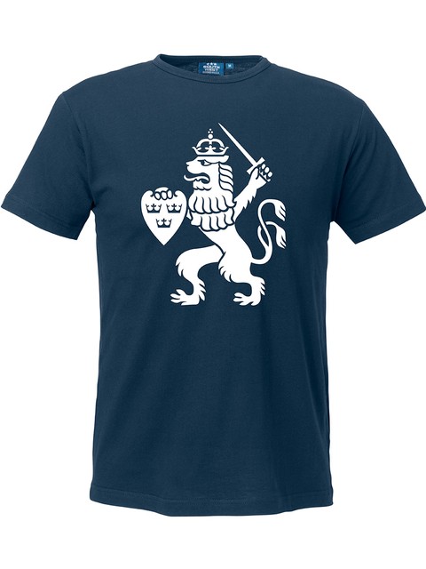 T-shirt Herr, Marinblå - GBG Lejon (stor logo)