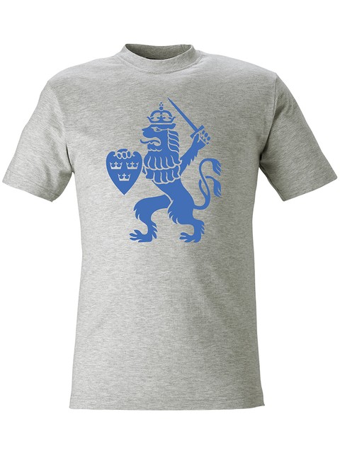 T-shirt Herr, Grå - GBG Lejon (stor logo)