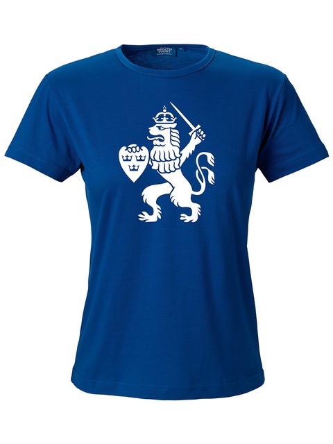 T-shirt Dam, Blå - GBG Lejon (stor logo)