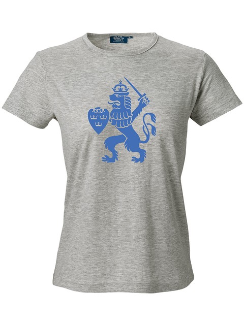 T-shirt Dam, Grå - GBG Lejon (stor logo)