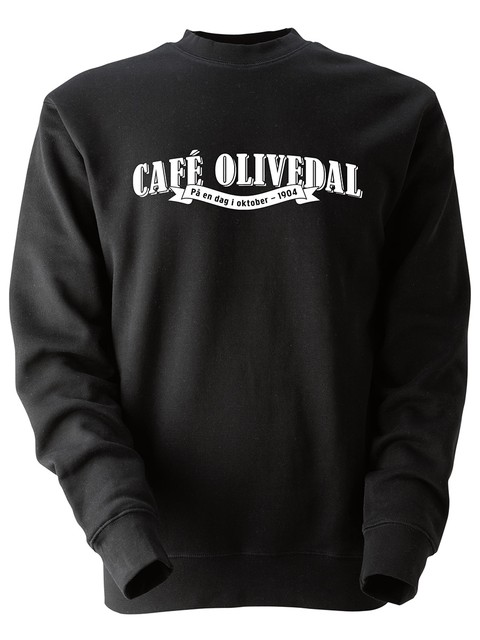 Collegetröja, Svart - Café Olivedal