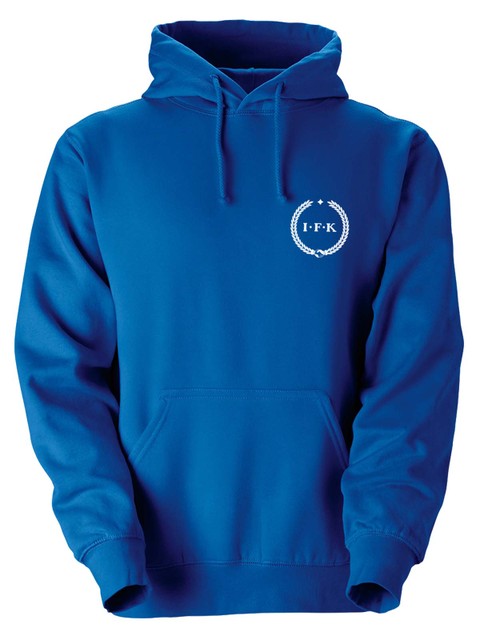 Hoodtröja, Blå - Kransen (liten logo)