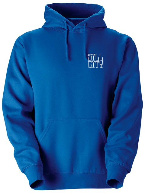 Hoodie, Blue - Sill City Text (small logo)
