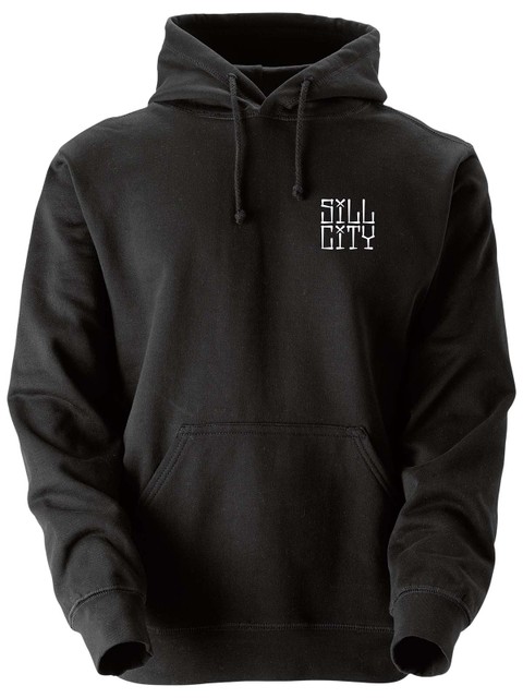 Hoodie, Black - Sill City Text (small logo)