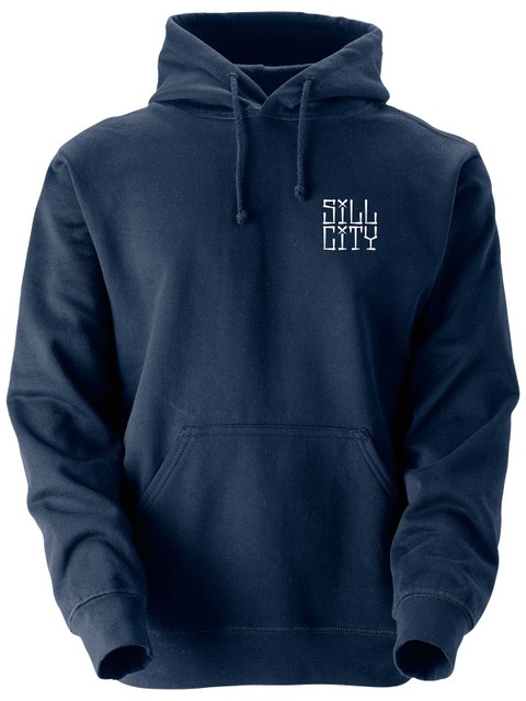 Hoodie, Navy - Sill City Text (small logo)