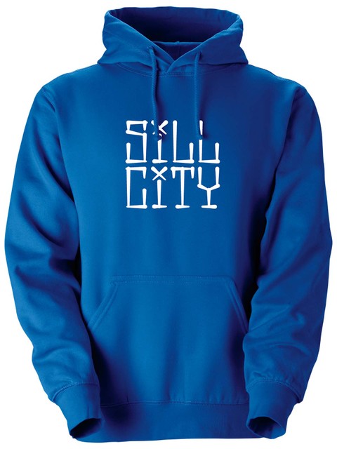 Hoodie, Blue - Sill City Text (big logo)
