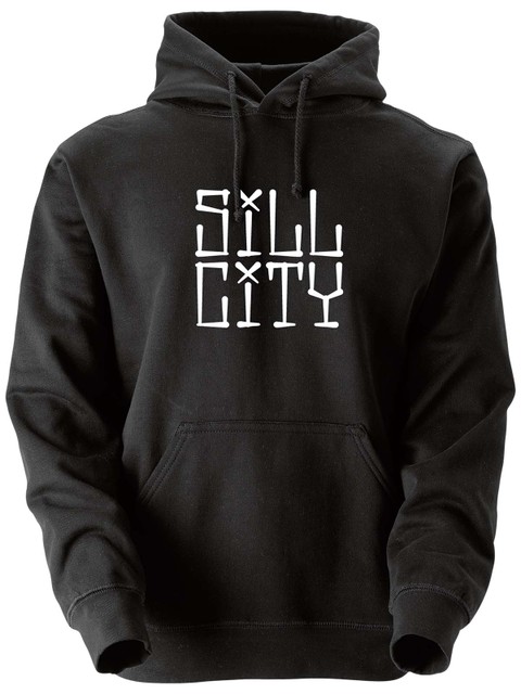 Hoodie, Black - Sill City Text (big logo)