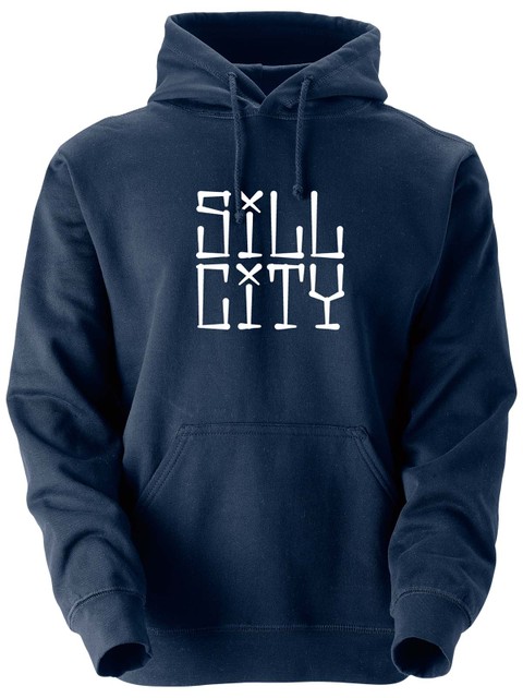 Hoodie, Navy - Sill City Text (big logo)