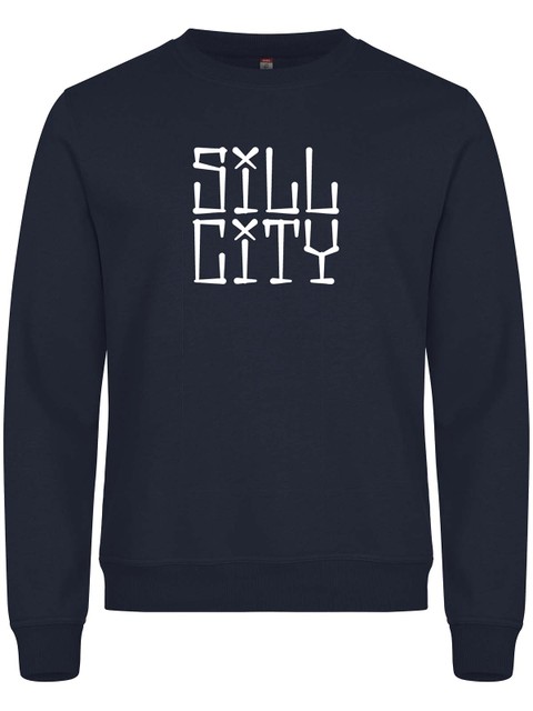 Sweatshirt, Navy - Sill City Text (stor logo)