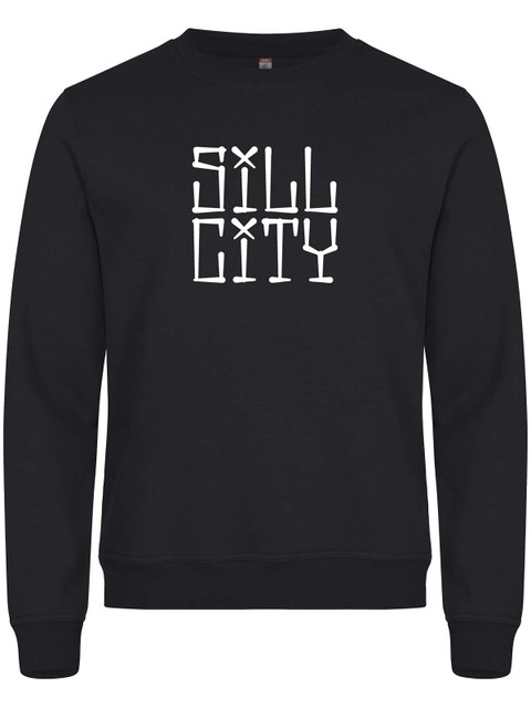 Sweatshirt, Black - Sill City Text (stor logo)