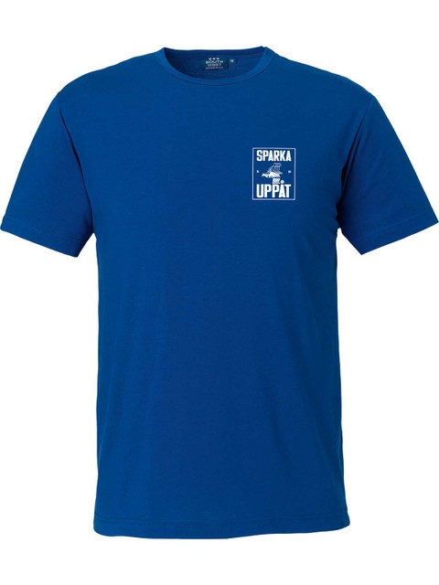 T-shirt Men, Blue - Sparka Uppåt (liten logo)