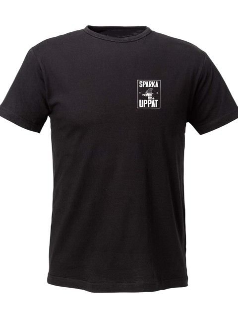 T-shirt Men, Black - Sparka Uppåt (liten logo)