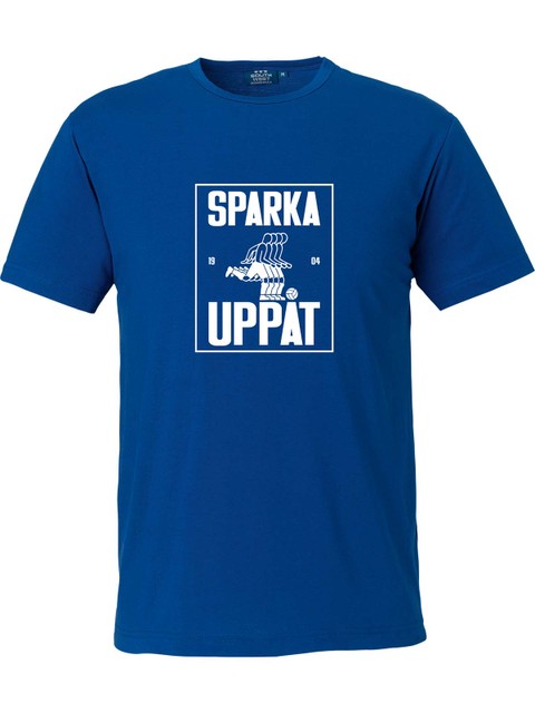T-shirt Men, Blue - Sparka Uppåt (stor logo)