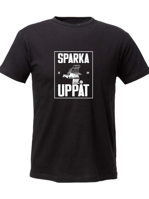 T-shirt Men, Black - Sparka Uppåt (stor logo)