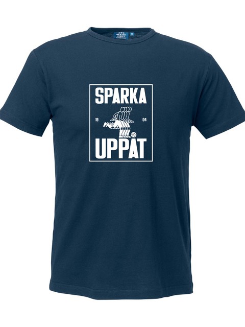 T-shirt Men, Navy - Sparka Uppåt (stor logo)