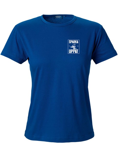 T-shirt Woman, Blue - Sparka Uppåt (liten logo)