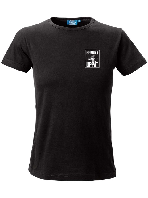 T-shirt Woman, Black - Sparka Uppåt (liten logo)