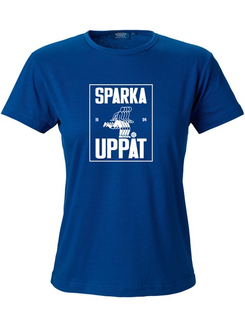 T-shirt Woman, Blue - Sparka Uppåt (stor logo)