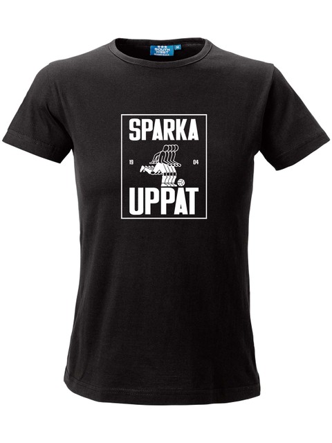 T-shirt Woman, Black - Sparka Uppåt (stor logo)