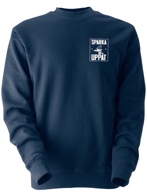 Sweatshirt, Navy - Sparka Uppåt (liten logo)