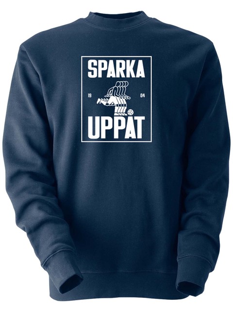 Sweatshirt, Navy - Sparka Uppåt (stor logo)