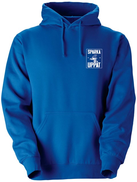 Hoodie, Blue - Sparka Uppåt (liten logo)