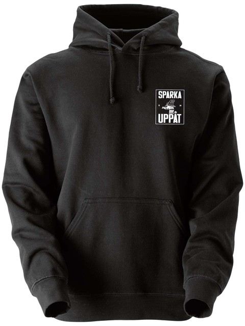 Hoodie, Black - Sparka Uppåt (liten logo)
