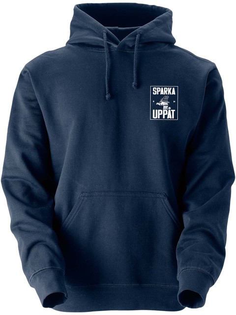 Hoodie, Navy - Sparka Uppåt (liten logo)