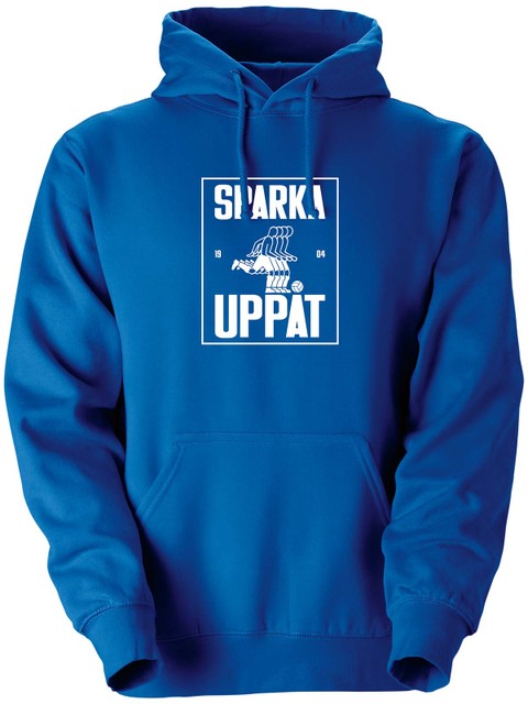 Hoodie, Blue - Sparka Uppåt (stor logo)