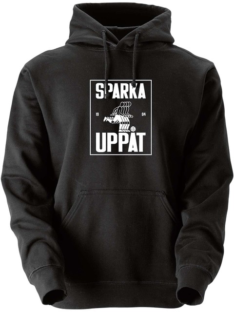 Hoodie, Black - Sparka Uppåt (stor logo)