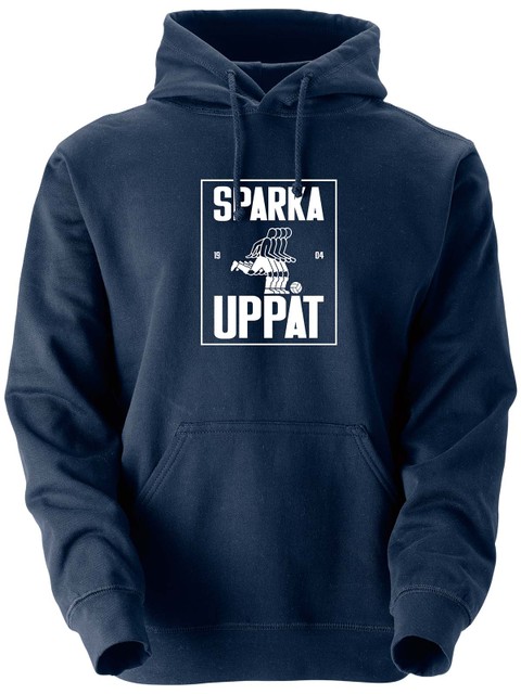 Hoodie, Navy - Sparka Uppåt (stor logo)