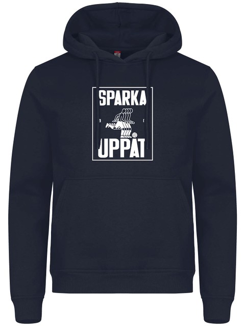 Hoodie, Navy - Sparka Uppåt (stor logo)