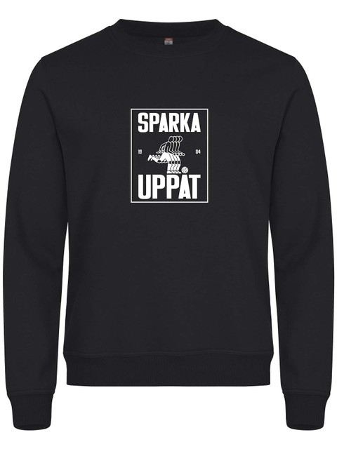 Sweatshirt, Black - Sparka Uppåt (stor logo)