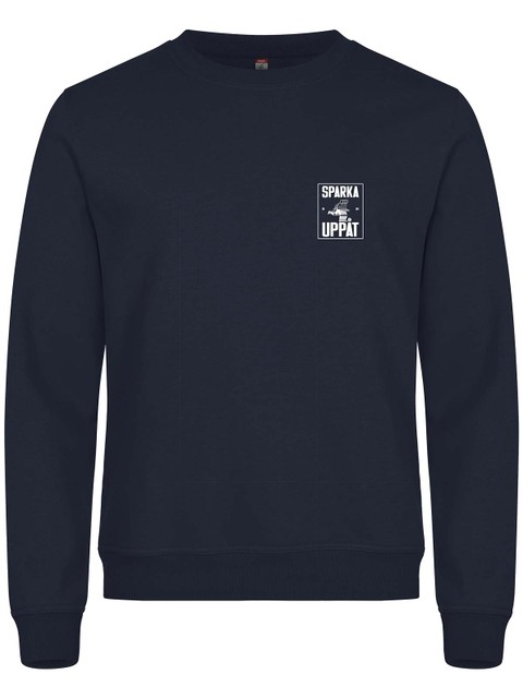 Sweatshirt, Navy - Sparka Uppåt (liten logo)