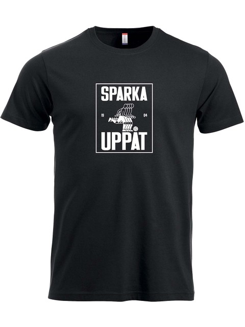 T-shirt, Black - Sparka Uppåt (stor logo)