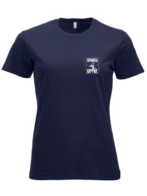 T-shirt, Navy - Sparka Uppåt (liten logo)