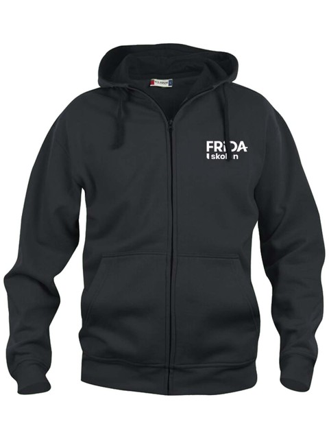 Hoodtröja med dragkedja, Svart (Fridaskolan)
