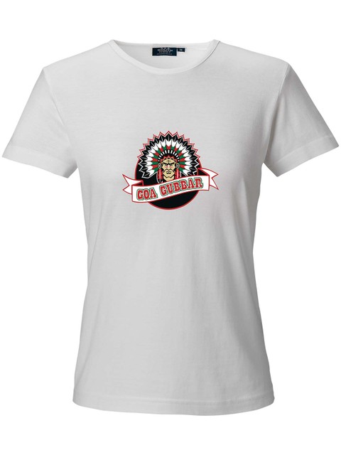 T-shirt Woman - Big logo, White (Goa Gubbar Supportershop)