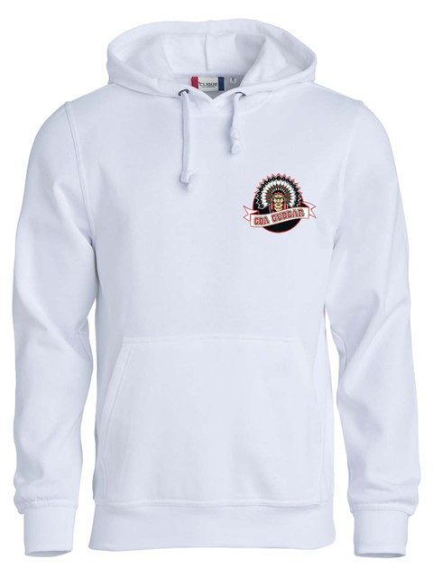 Hoodie - Small logo, White (Goa Gubbar Supportershop)