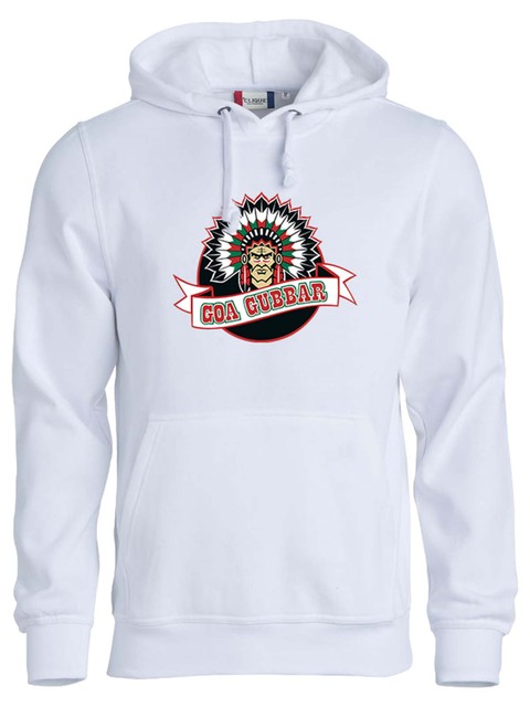 Hoodie - Big logo, White (Goa Gubbar Supportershop)