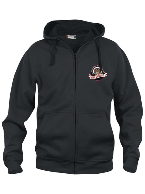 Hoodie with zipper, Black (Goa Gubbar Supportershop)