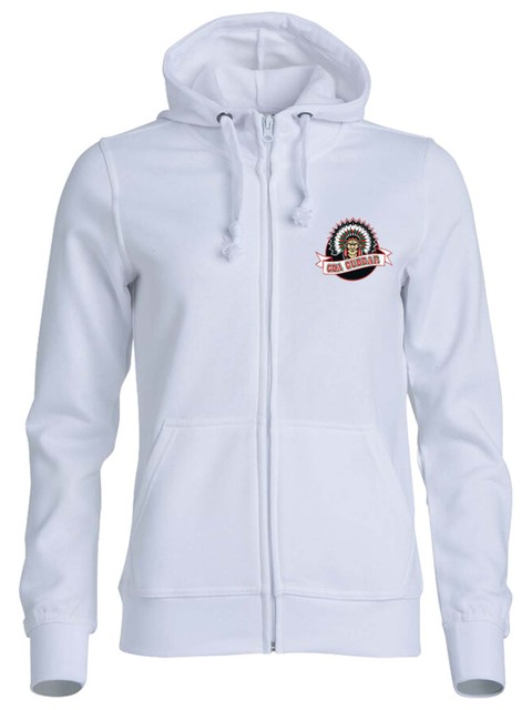Hoodie with zip, White (Goa Gubbar Supportershop)