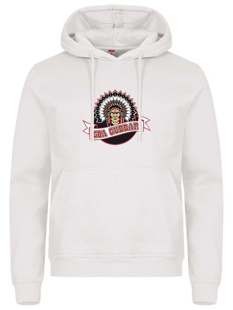 Hoodtröja - Stor hövding, Vit (Goa Gubbar Supportershop)