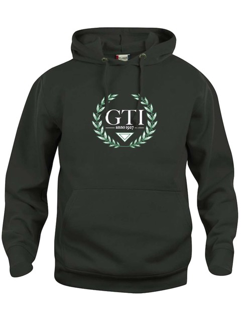 Hoodtröja - stor logga, Svart (GTIs Gymnasieskola)